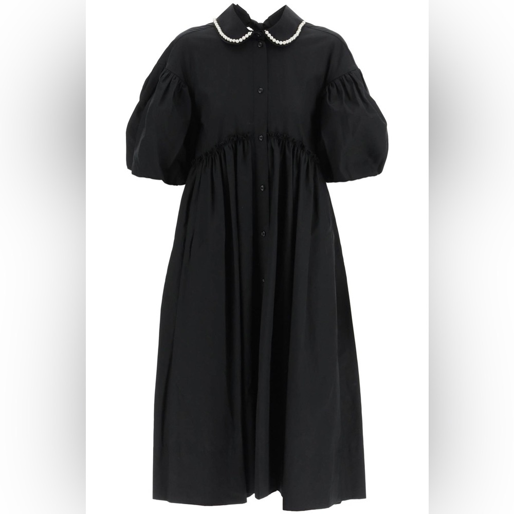 Simone Rocha Embellished Puff-sleeve Dress
Beaded Collar
Black
Size UK 6 US 2